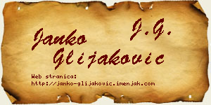 Janko Glijaković vizit kartica